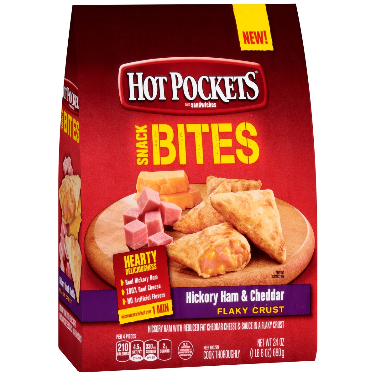 slide 6 of 14, HOT POCKETS Hickory Ham & Cheddar Snack Bites, 24 oz bag, 24 oz