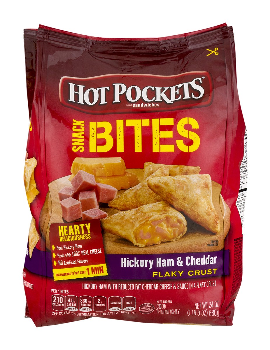 slide 1 of 9, Hot Pockets ham and cheese bites, 24 oz