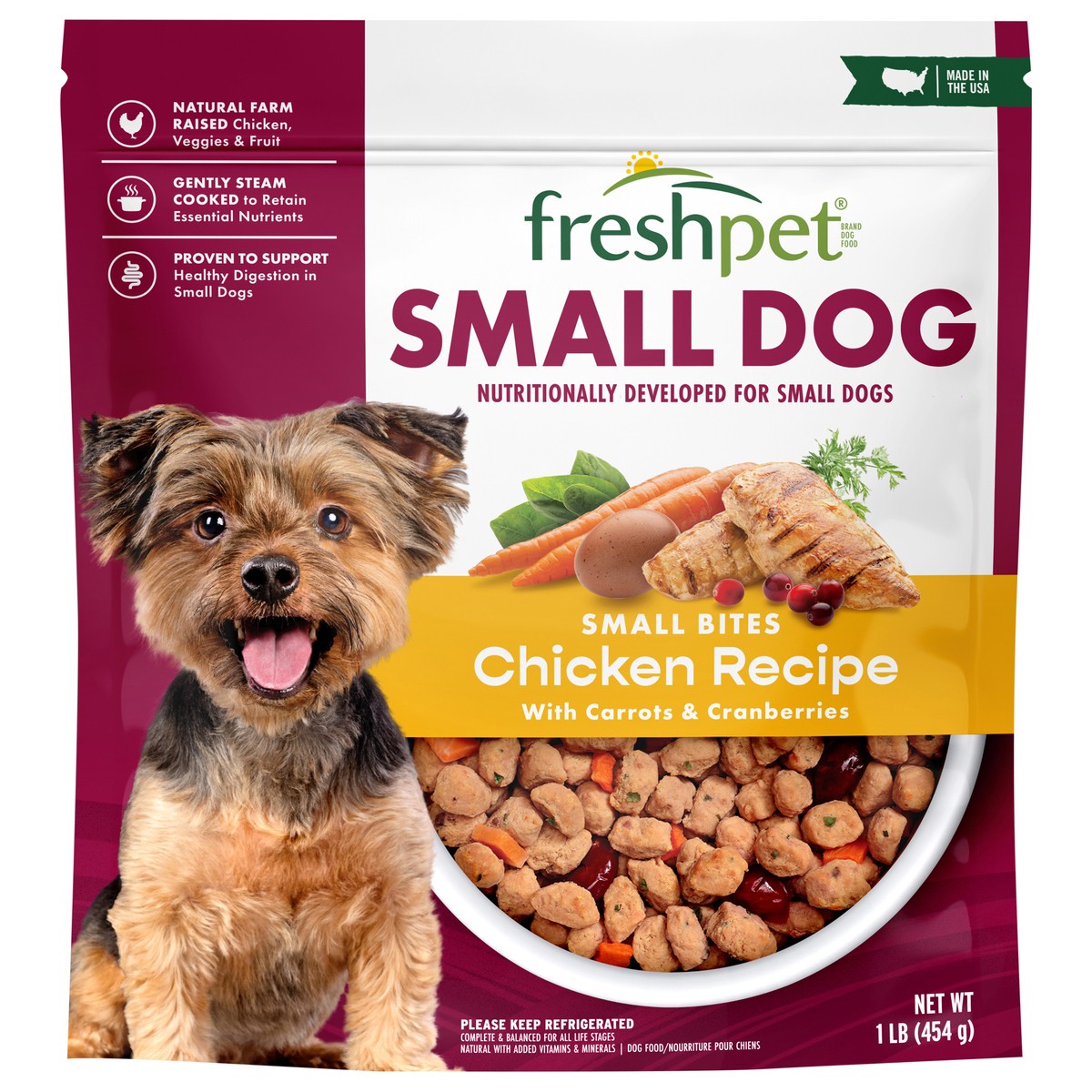 slide 1 of 9, Freshpet Bite Size Small Dog Chicken Recipe Dog Food 1 lb, 1 lb