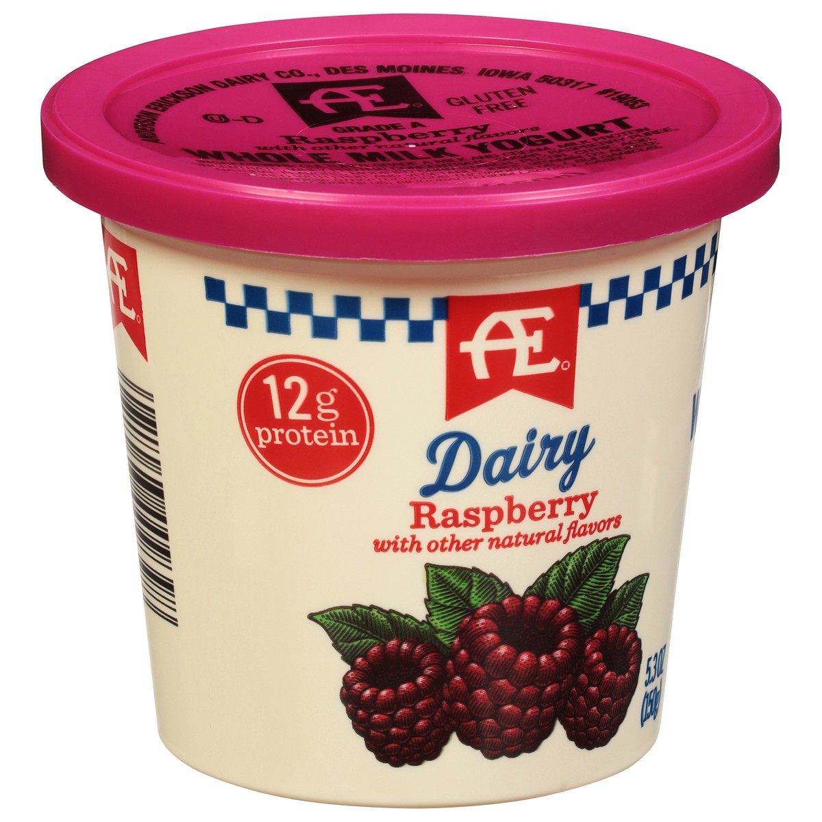 slide 2 of 9, AE Dairy Whole Milk Raspberry Yogurt 5.3 oz, 5.3 oz