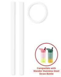 Skiphop Wander Straw Bottle Extra Straws - 2-Pack Clear NS