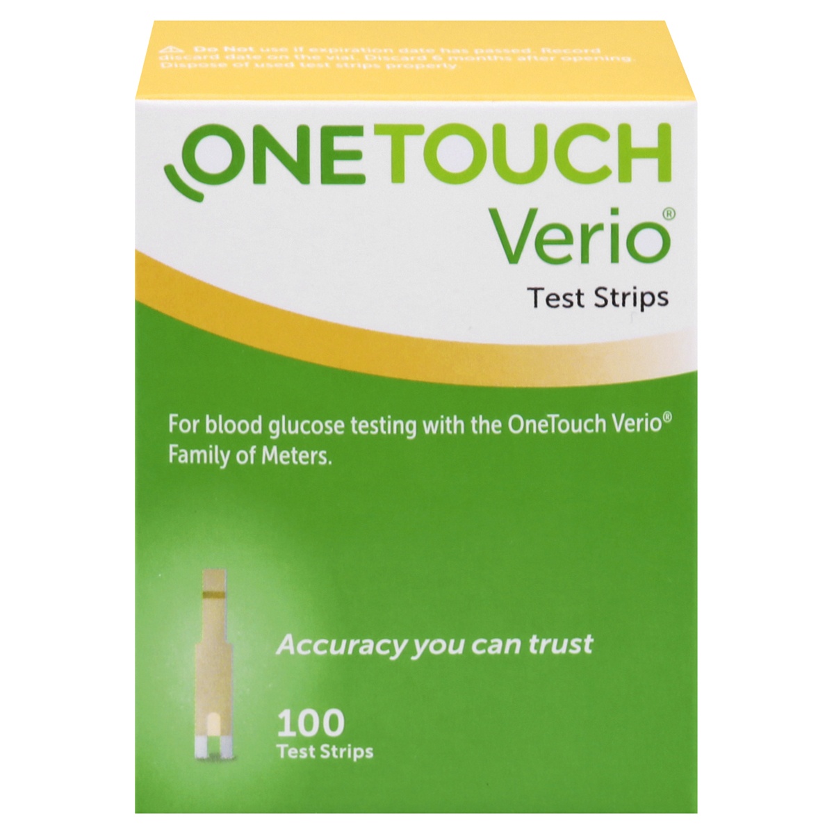 slide 1 of 1, One Touch Verio Test Strips, 100 ct