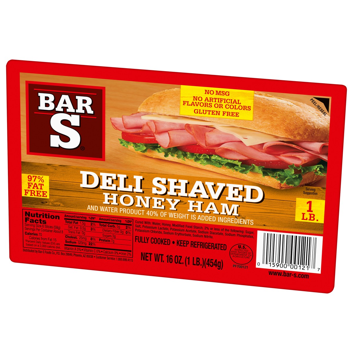 slide 2 of 9, Bar-S Deli Shaved Honey Ham 16 oz, 16 oz