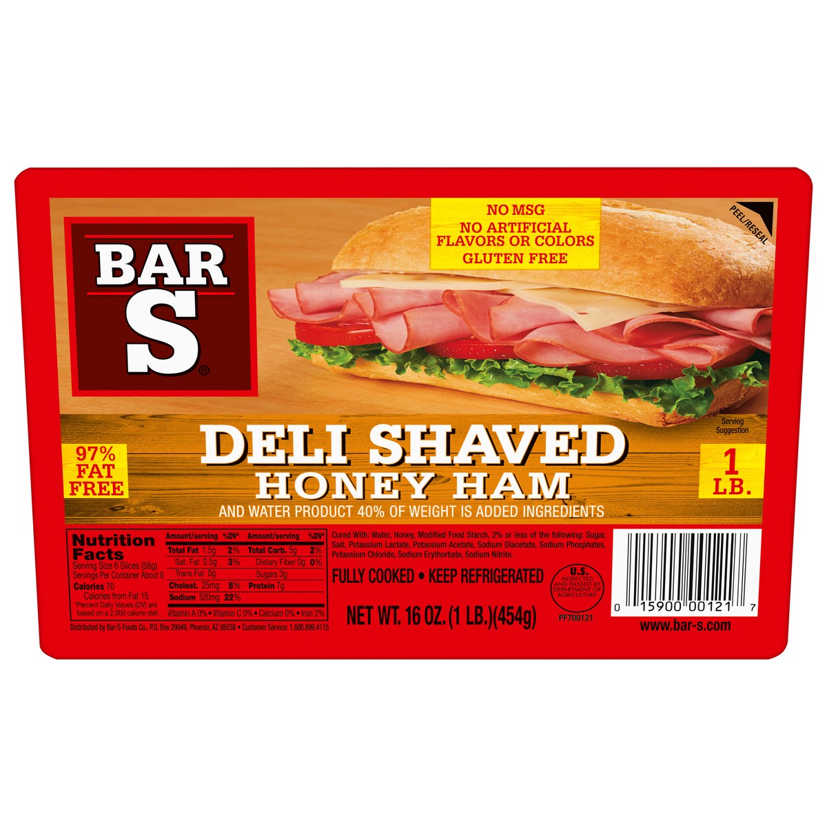 slide 1 of 9, Bar-S Deli Shaved Honey Ham 16 oz, 16 oz