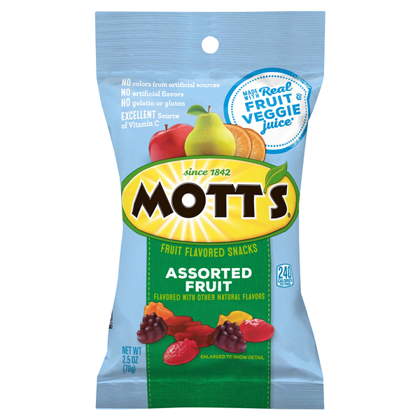 slide 1 of 1, Mott's Assorted Fruit Flavored Snacks Pack, 2.5 oz