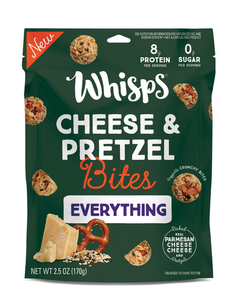 slide 2 of 2, Whisps Cheese & Pretzel Bites, Everything, 2.5 oz