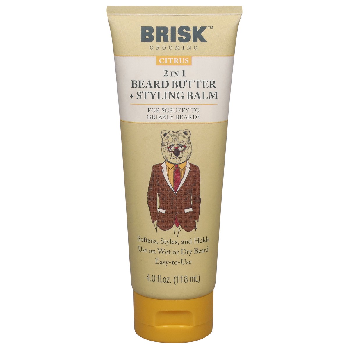 slide 2 of 12, Brisk Grooming 2 in 1 Citrus Beard Butter + Styling Balm 4.0 fl oz, 4 oz