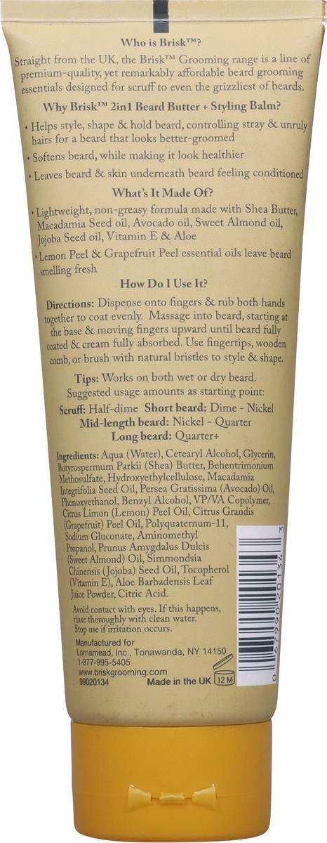 slide 5 of 12, Brisk Grooming 2 in 1 Citrus Beard Butter + Styling Balm 4.0 fl oz, 4 oz