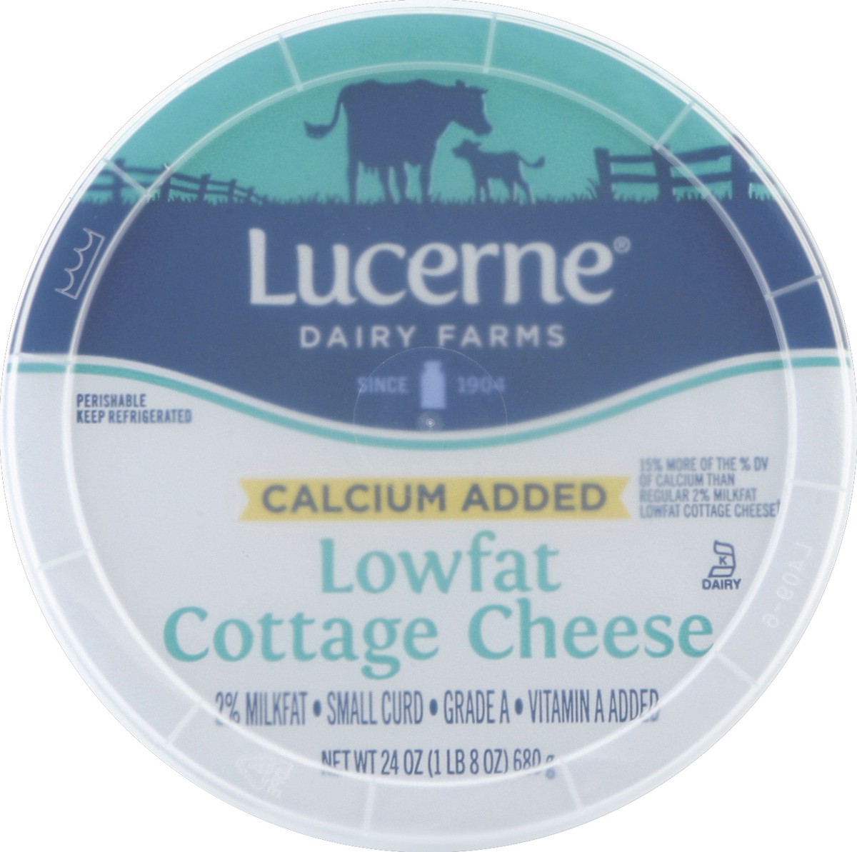 slide 4 of 4, Lucerne Dairy Farms Lucerne Cottage Cheese Small Curd 2% Milkfat Lowfat - 24 Oz, 24 oz