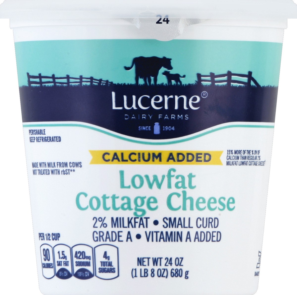 slide 2 of 4, Lucerne Dairy Farms Lucerne Cottage Cheese Small Curd 2% Milkfat Lowfat - 24 Oz, 24 oz