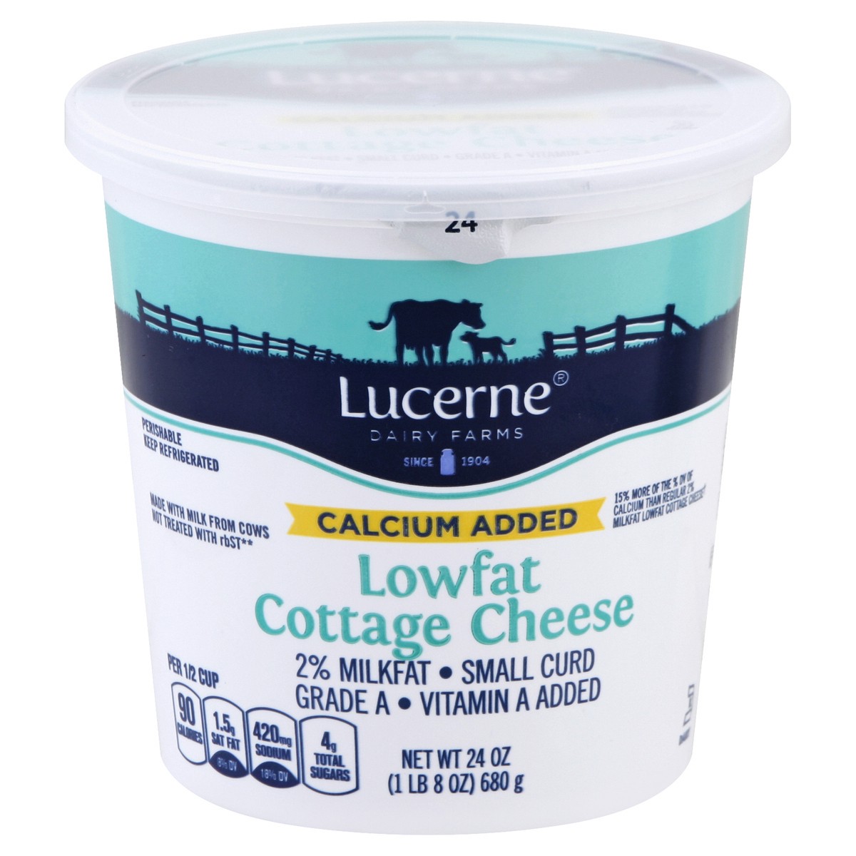 slide 3 of 4, Lucerne Dairy Farms Lucerne Cottage Cheese Small Curd 2% Milkfat Lowfat - 24 Oz, 24 oz