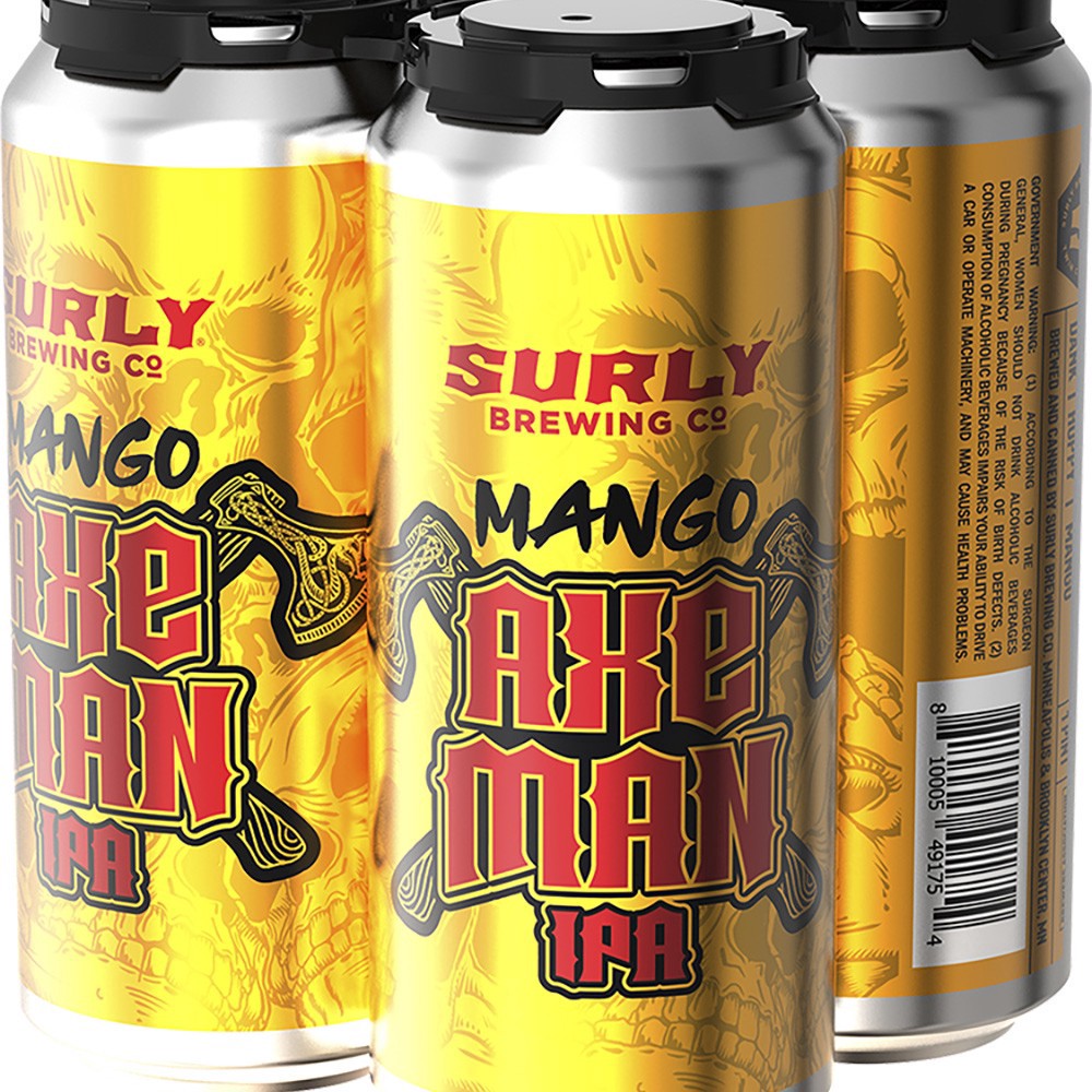 slide 1 of 1, Surly Brewing Co. Mango Axe Man, 4 ct; 16 oz