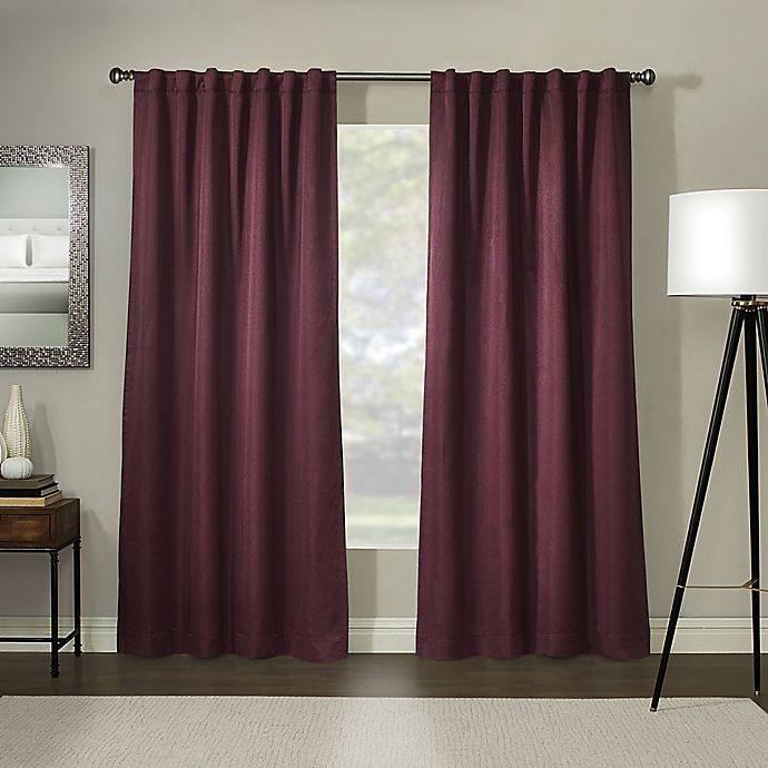 slide 1 of 1, Madeira 100% Blackout Rod Pocket Window Curtain Panel - Aubergine, 84 in