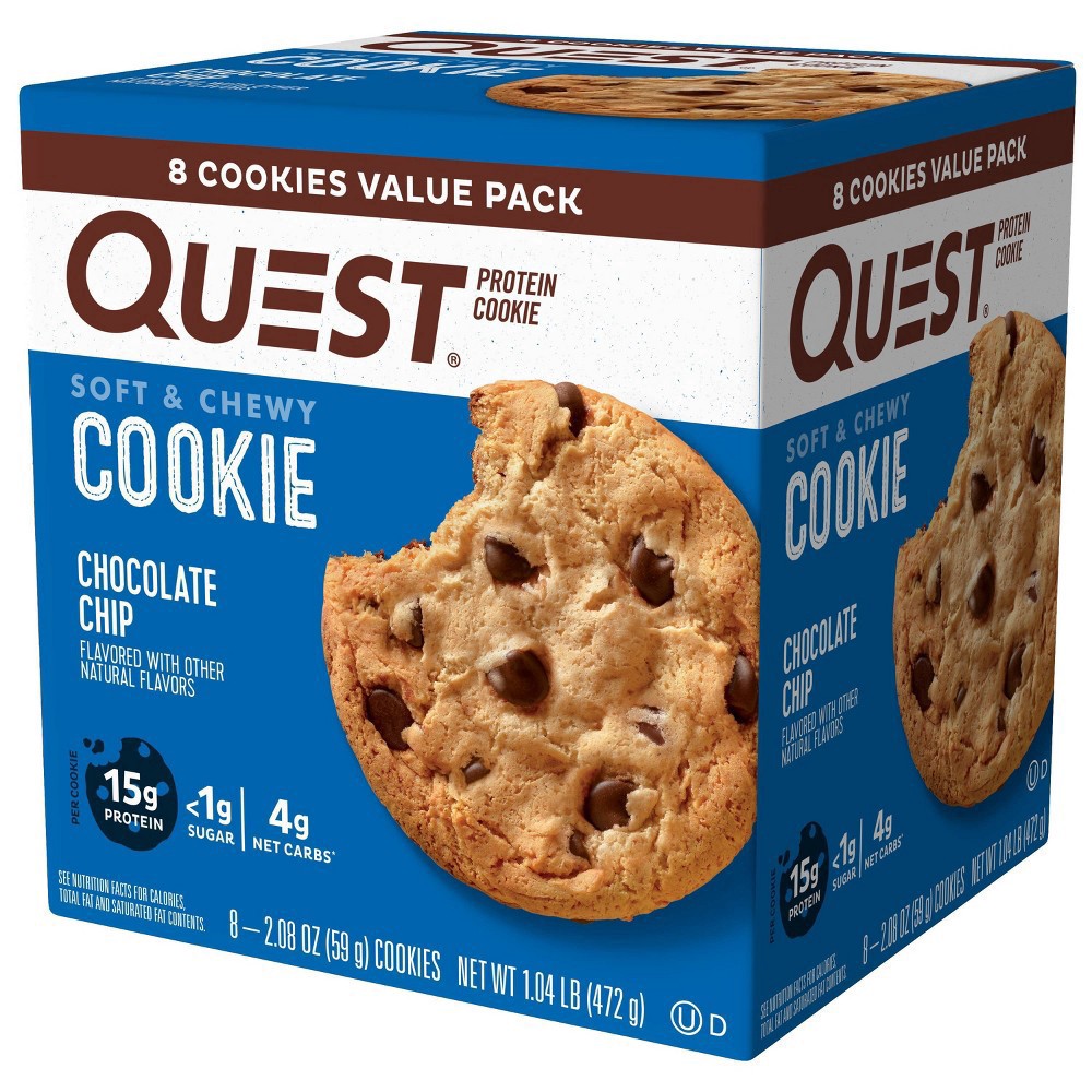 slide 2 of 5, Quest 15g Protein Cookie - Chocolate Chip Cookie - 8ct, 8 ct