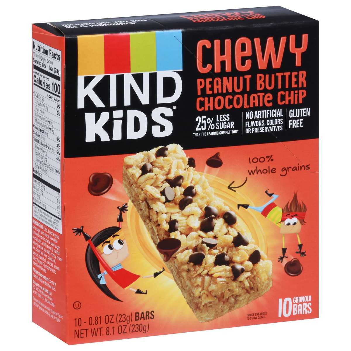 slide 8 of 9, KIND Kids Bars, Peanut Butter Chocolate Chip, 0.81 oz, 10 Count, 10 ct