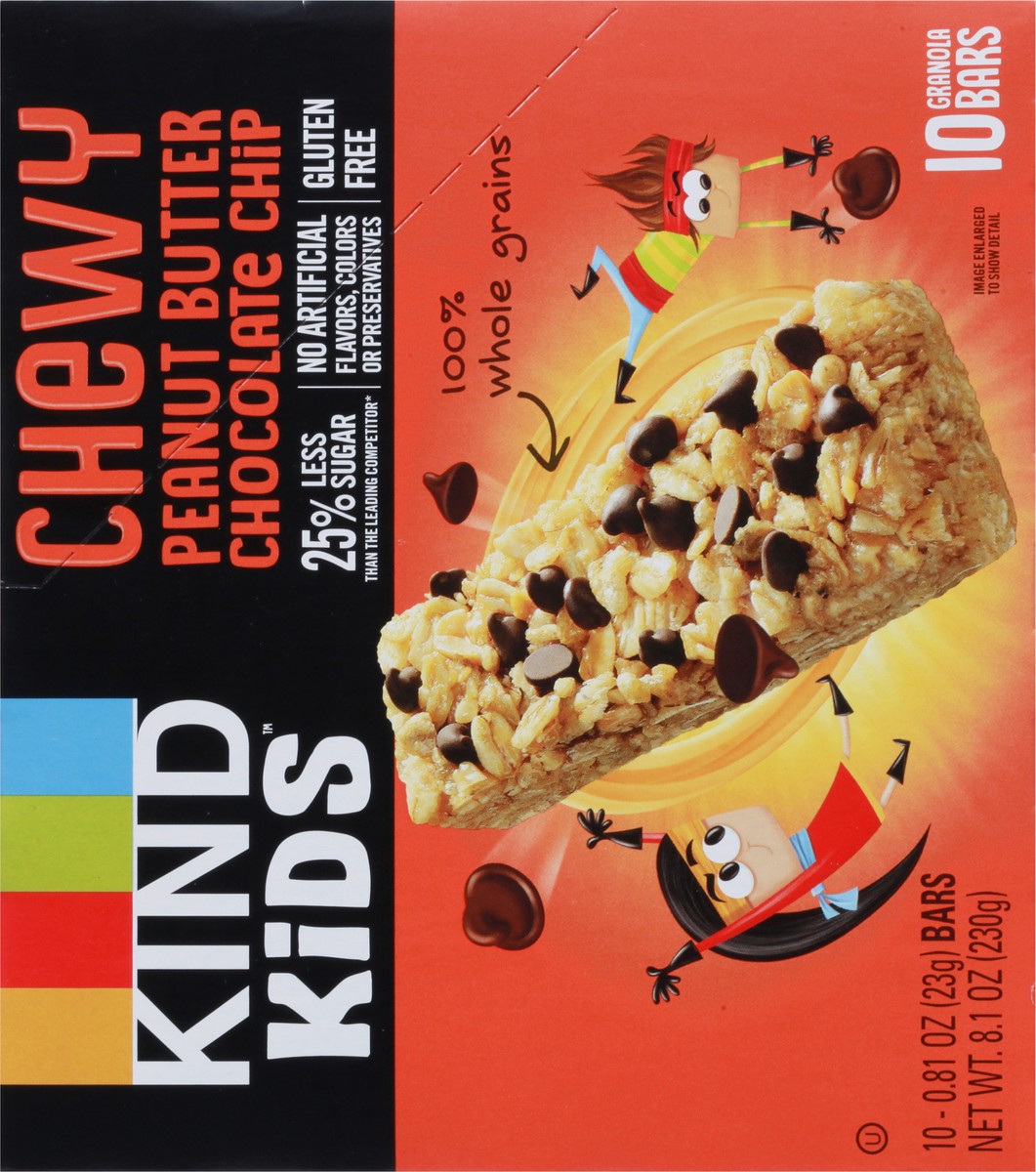 slide 3 of 9, KIND Kids Bars, Peanut Butter Chocolate Chip, 0.81 oz, 10 Count, 10 ct