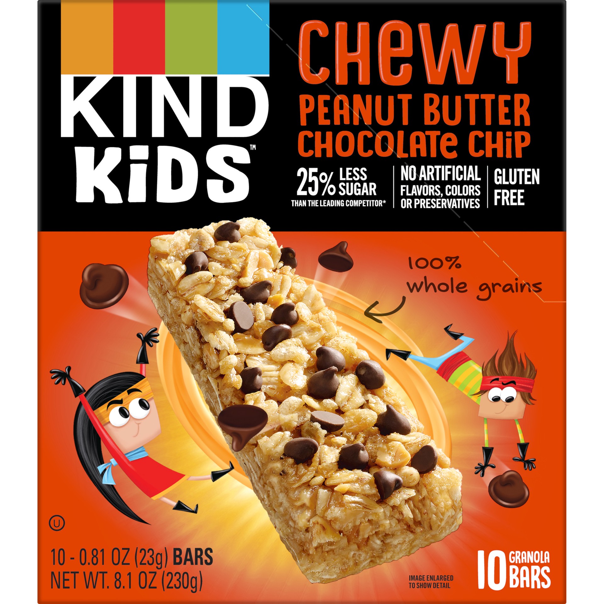 slide 1 of 9, KIND Kids Bars, Peanut Butter Chocolate Chip, 0.81 oz, 10 Count, 10 ct