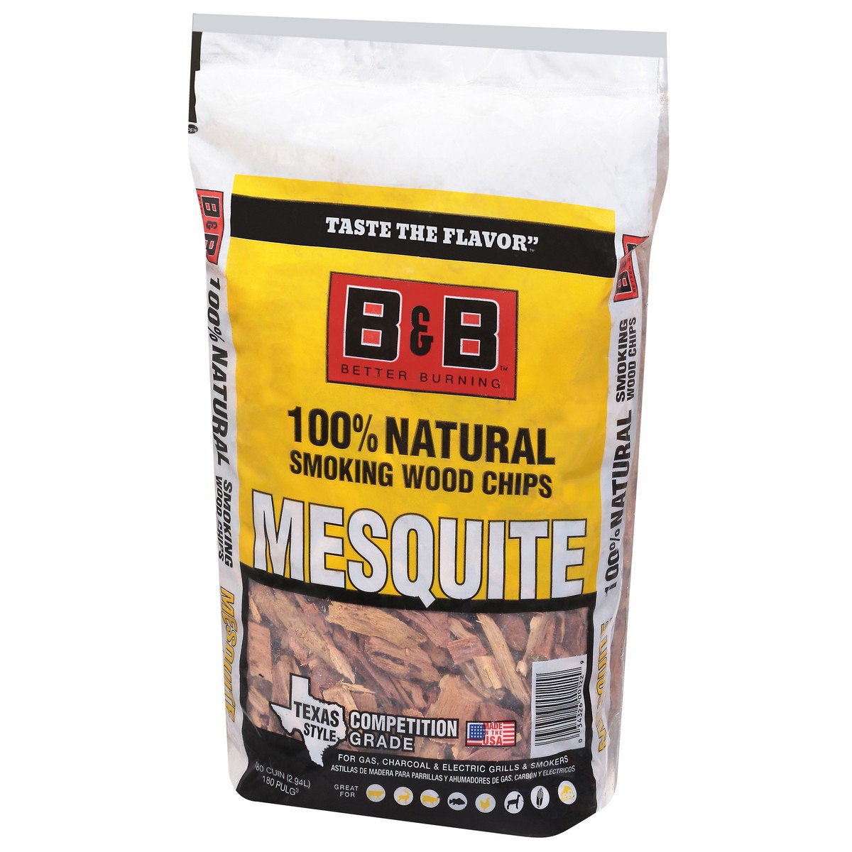 slide 7 of 11, B & B Mesquite 100% Natural Smoking Wood Chips 2.94 l, 2.94 liter