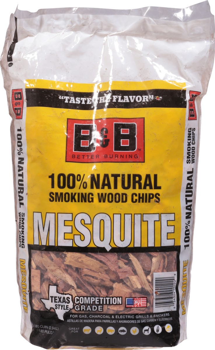 slide 9 of 11, B & B Mesquite 100% Natural Smoking Wood Chips 2.94 l, 2.94 liter