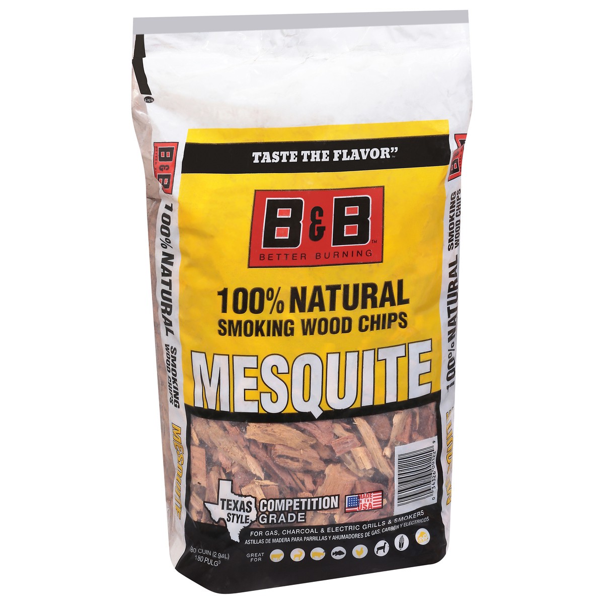 slide 11 of 11, B & B Mesquite 100% Natural Smoking Wood Chips 2.94 l, 2.94 liter