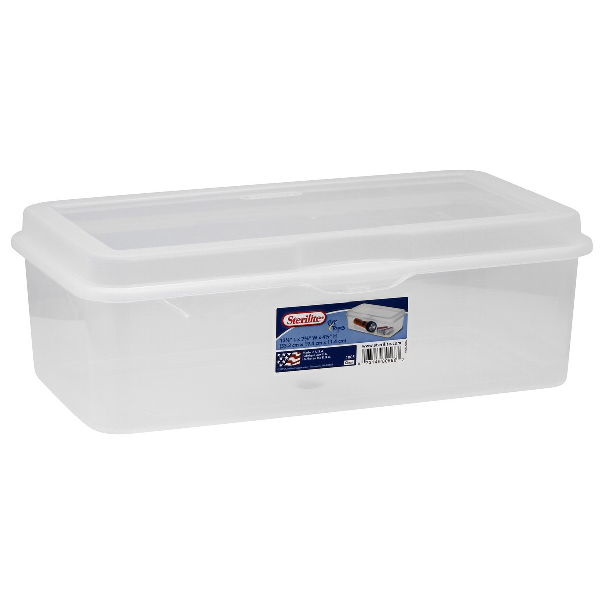 slide 4 of 9, Sterilite Flip Top Storage Container 13-1/8 In. X 7-5/8 In., Clear, 1 ct