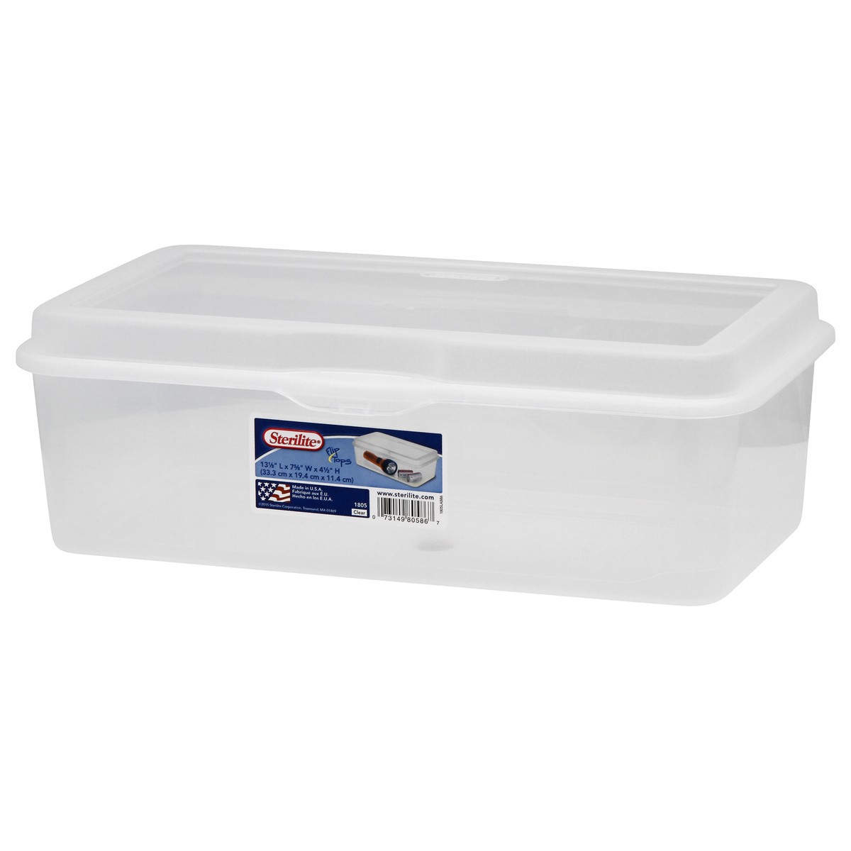 slide 5 of 9, Sterilite Flip Top Storage Container 13-1/8 In. X 7-5/8 In., Clear, 1 ct