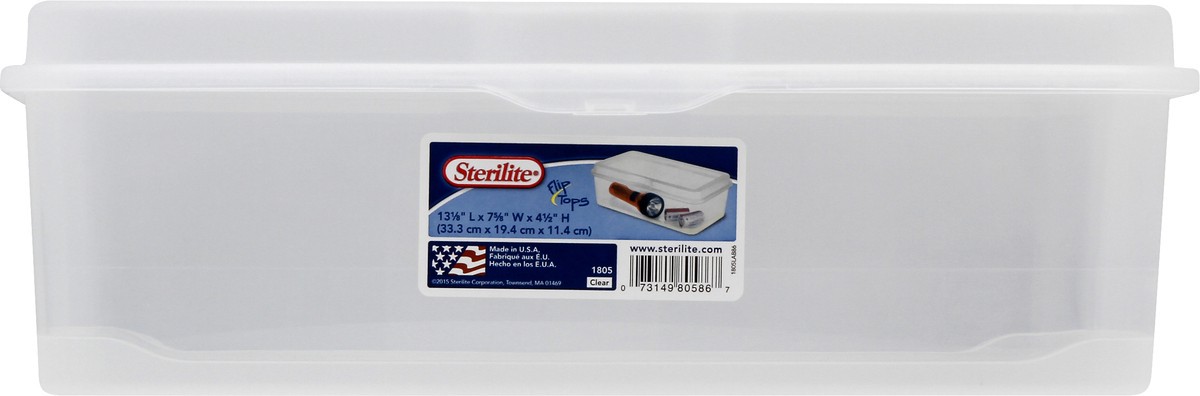 slide 3 of 9, Sterilite Flip Top Storage Container 13-1/8 In. X 7-5/8 In., Clear, 1 ct