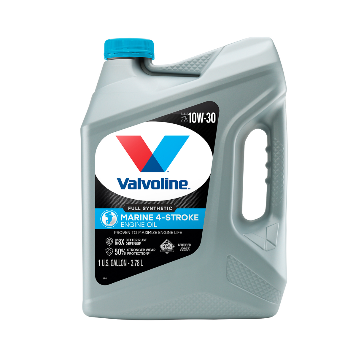 slide 1 of 1, Valvoline 4-Stroke Marine Full Synthetic Engine Oil 1 GA, 1 qt