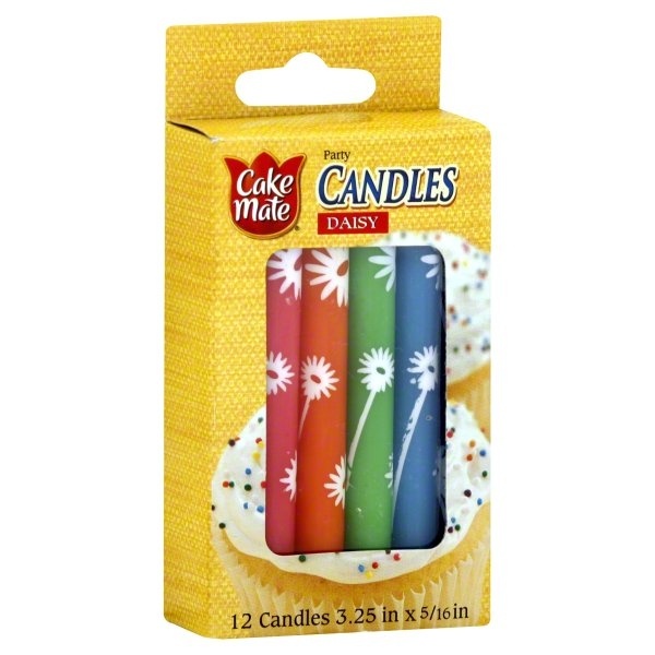 slide 1 of 1, Cake Mate Party Candles, Daisy, 12 ct