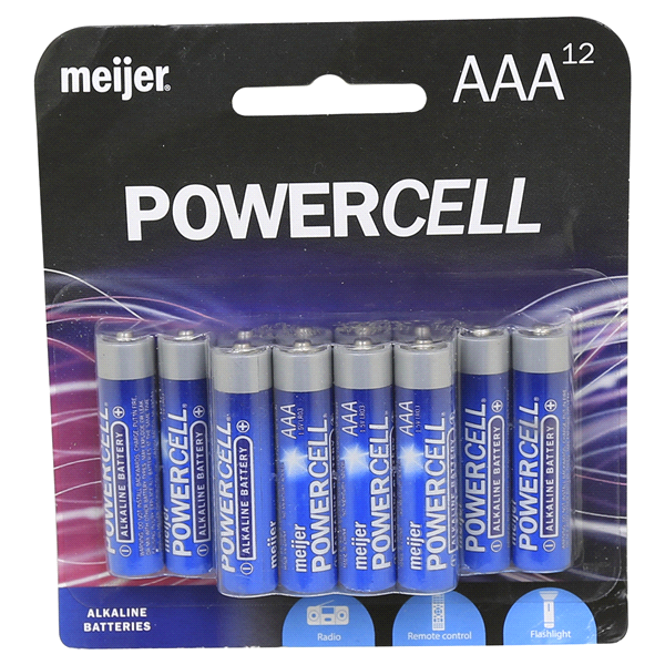 slide 1 of 1, Meijer Powercell Battery AAA, 12 ct