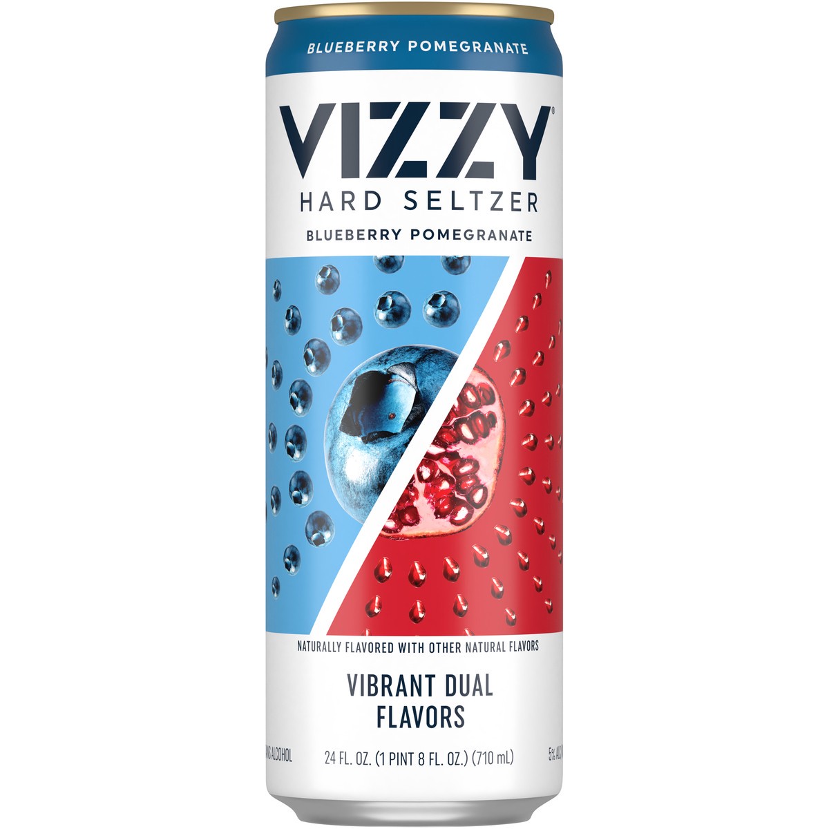 slide 1 of 5, Vizzy Blueberry Pomegranate Hard Seltzer, Gluten Free, Seltzer Single, 24 FL OZ Can, 5% ABV, 24 fl oz