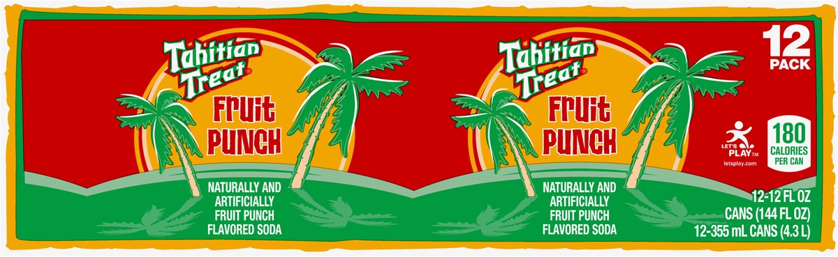 slide 3 of 7, Tahitian Treat Fruit Punch Soda, 12 fl oz cans, 12 pack, 12 ct