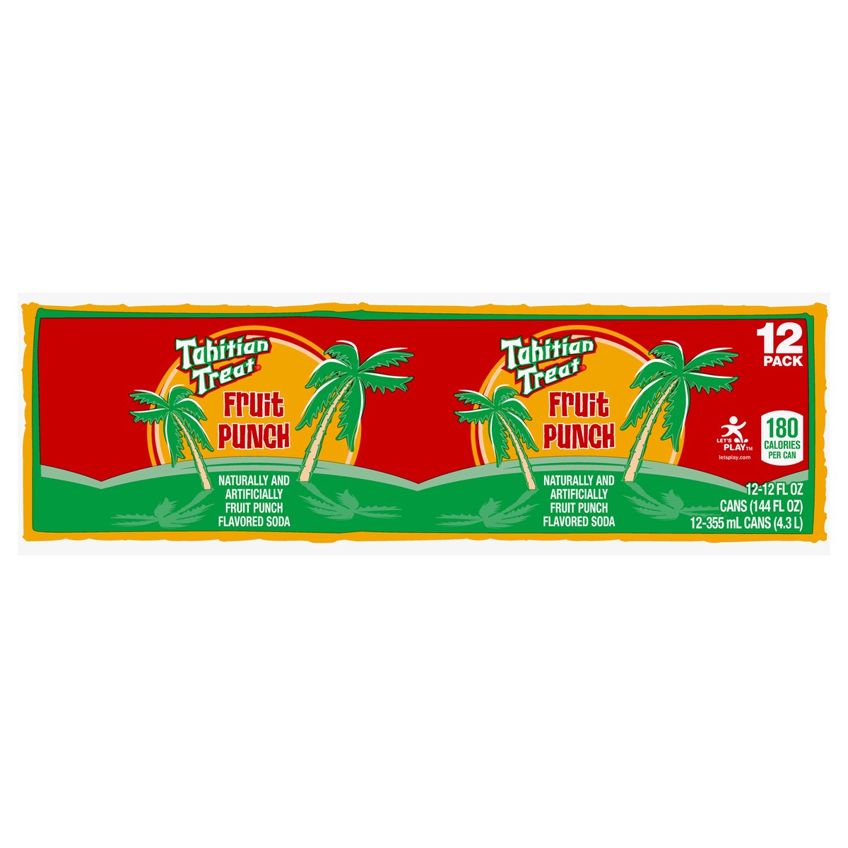 slide 1 of 7, Tahitian Treat Fruit Punch Soda, 12 fl oz cans, 12 pack, 12 ct