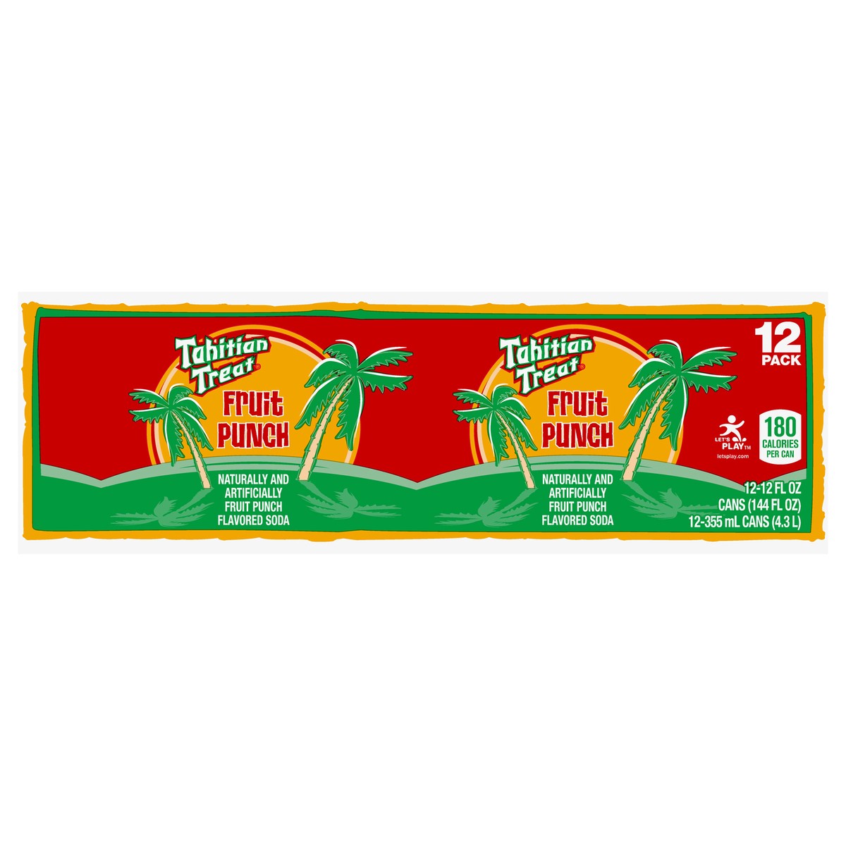 slide 1 of 7, Tahitian Treat Fruit Punch Soda, 12 fl oz cans, 12 pack, 12 ct