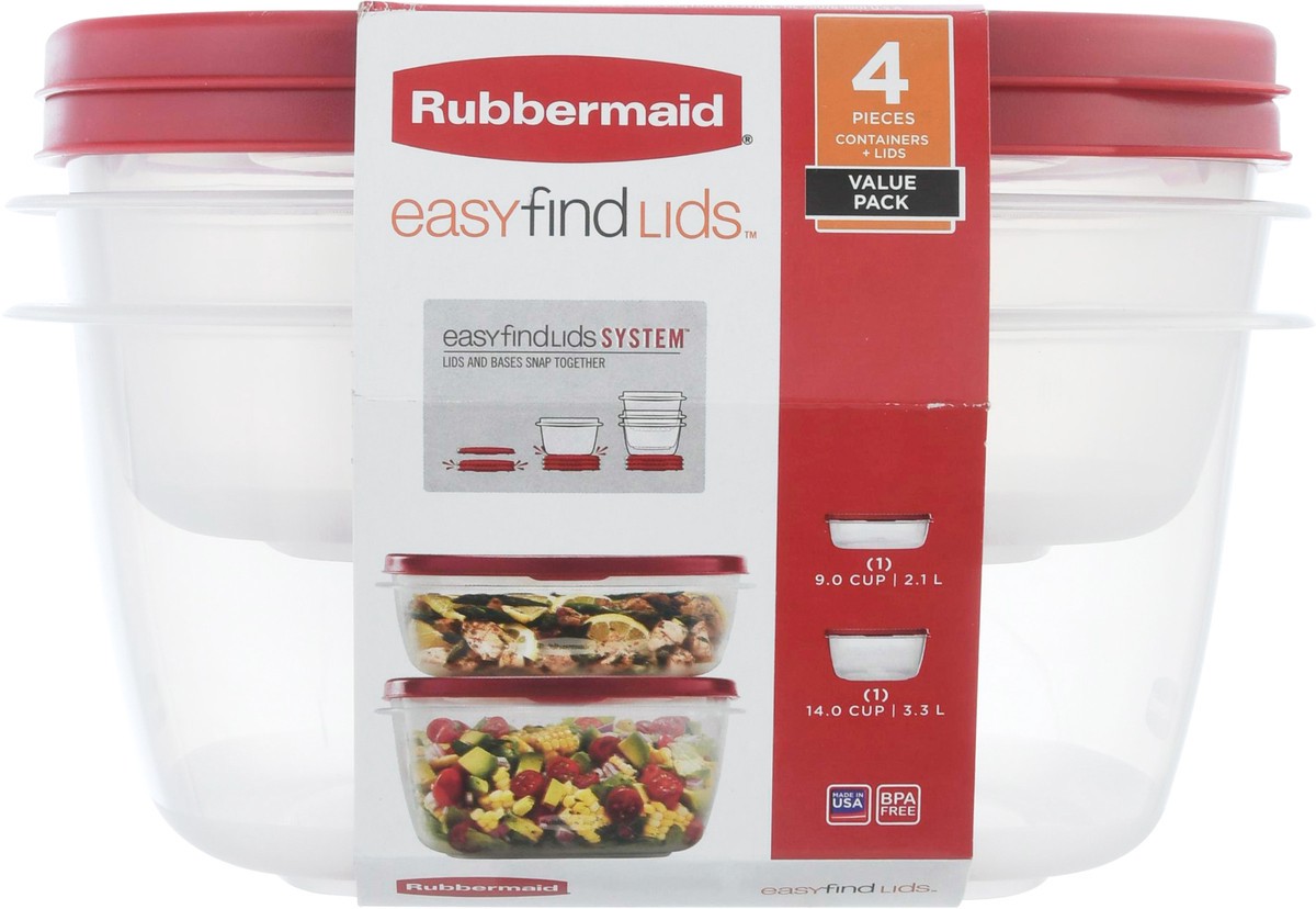 slide 1 of 6, Rubbermaid EasyFindLids Value Pack Containers + Lids 4 ea, 4 ct