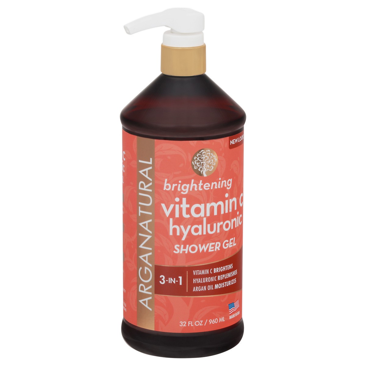 slide 13 of 13, Arganatural Vitamin C Hyaluronic Brightening 3-In-1 Shower Gel 32 fl oz, 32 fl oz