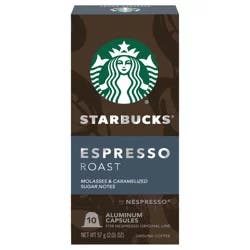 Starbucks by Nespresso Original Line Capsules — Espresso Dark Roast — 1 box (10 pods)