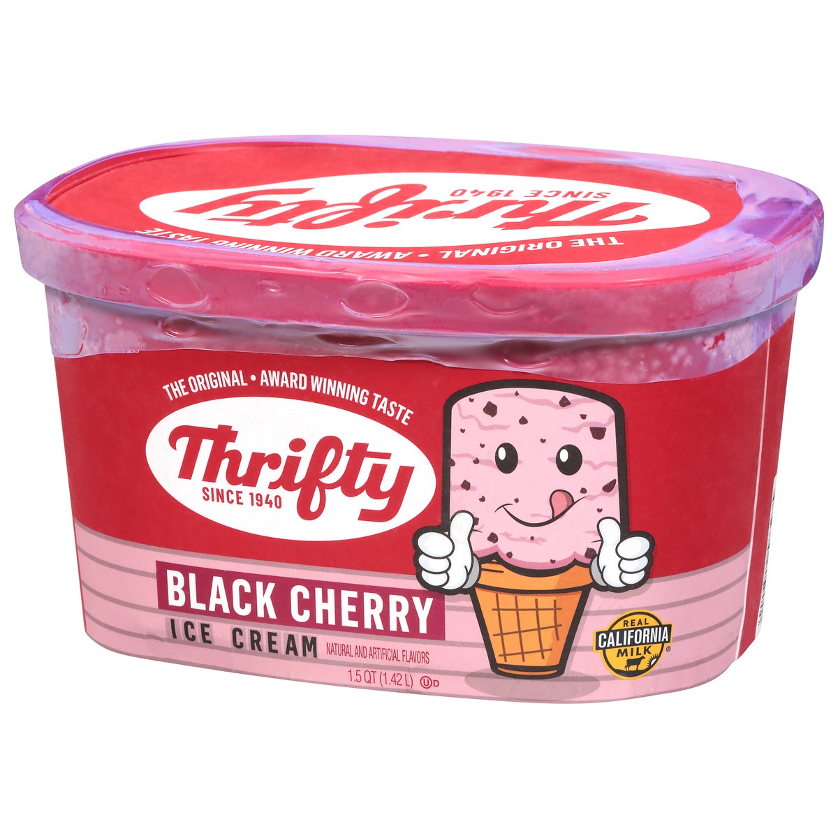 slide 14 of 15, Thrifty Black Cherry Ice Cream 1.5 qt, 1.5 qt