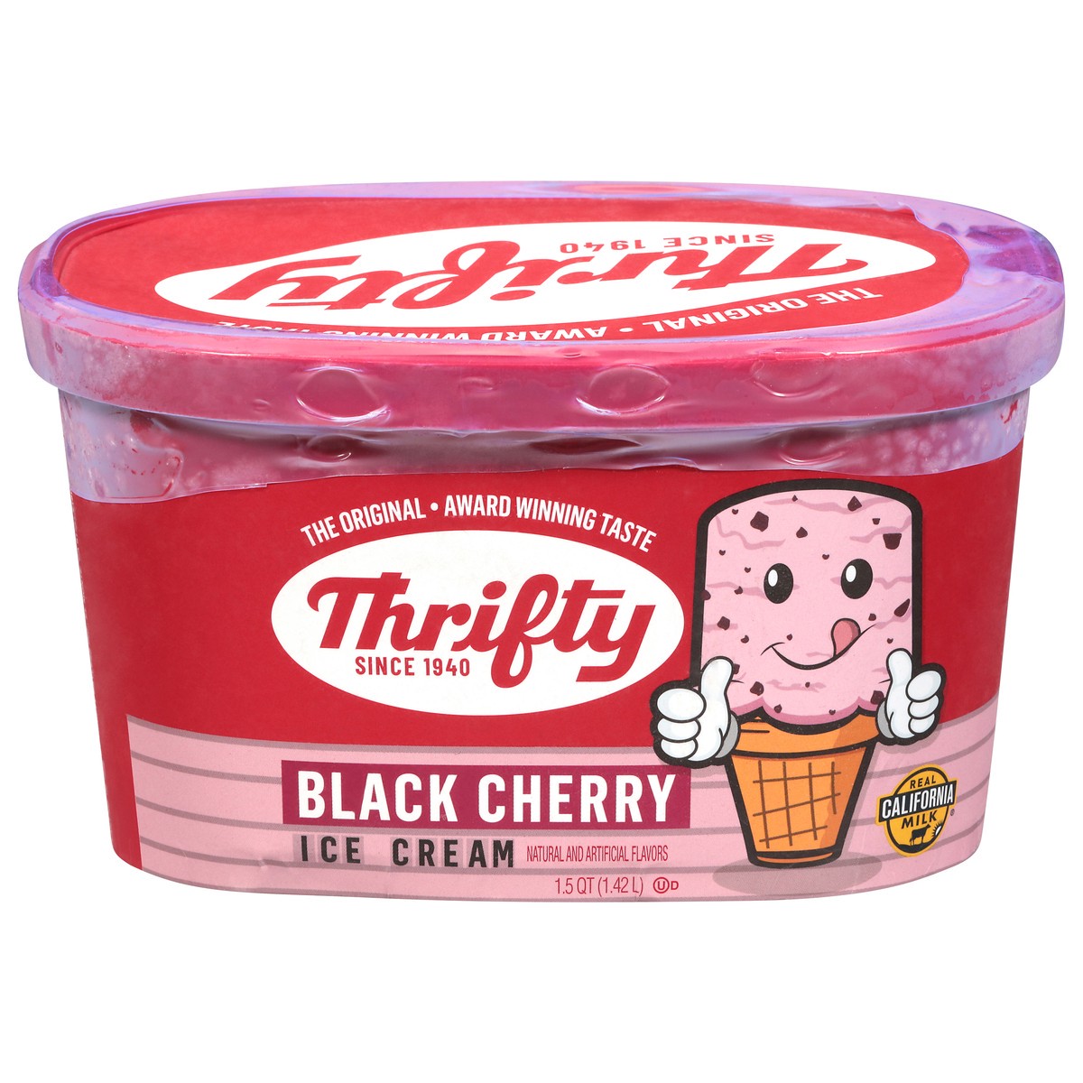 slide 1 of 15, Thrifty Black Cherry Ice Cream 1.5 qt, 1.5 qt