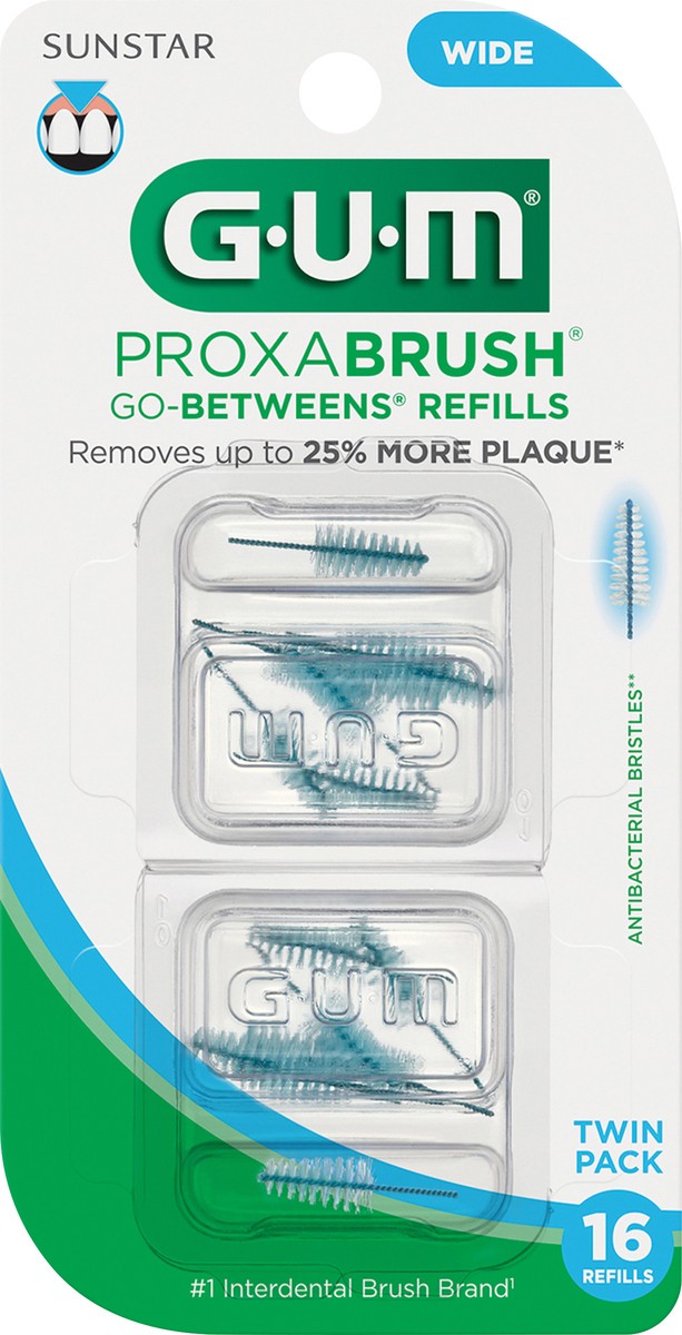 slide 2 of 5, Gum Proxabrush Go-Betweens Refills Cleaners, 16 Ct, 16 ct