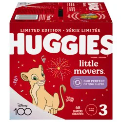 Huggies Little Movers Baby Diapers, Size 3, 68 Ct
