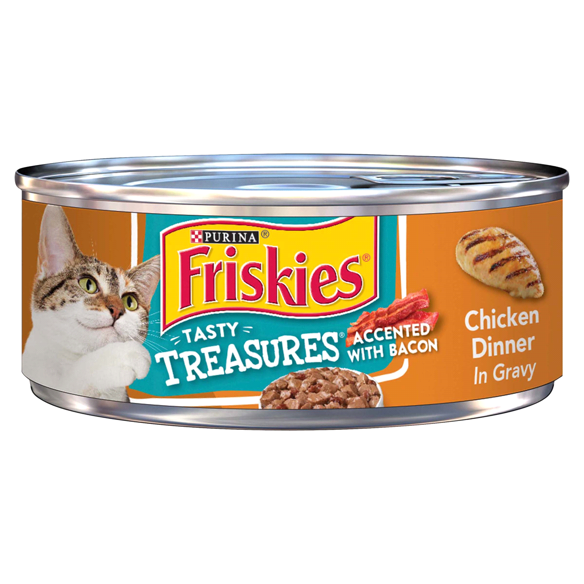 slide 1 of 7, Purina Friskies Tasty Treasures Chicken Dinner in Gravy Cat Food, 5.5 oz