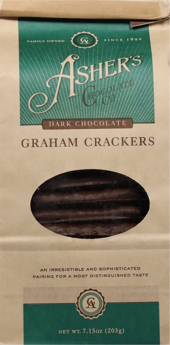 slide 2 of 9, Asher's Dark Chocolate Graham Crackers 7.15 oz, 7.15 oz