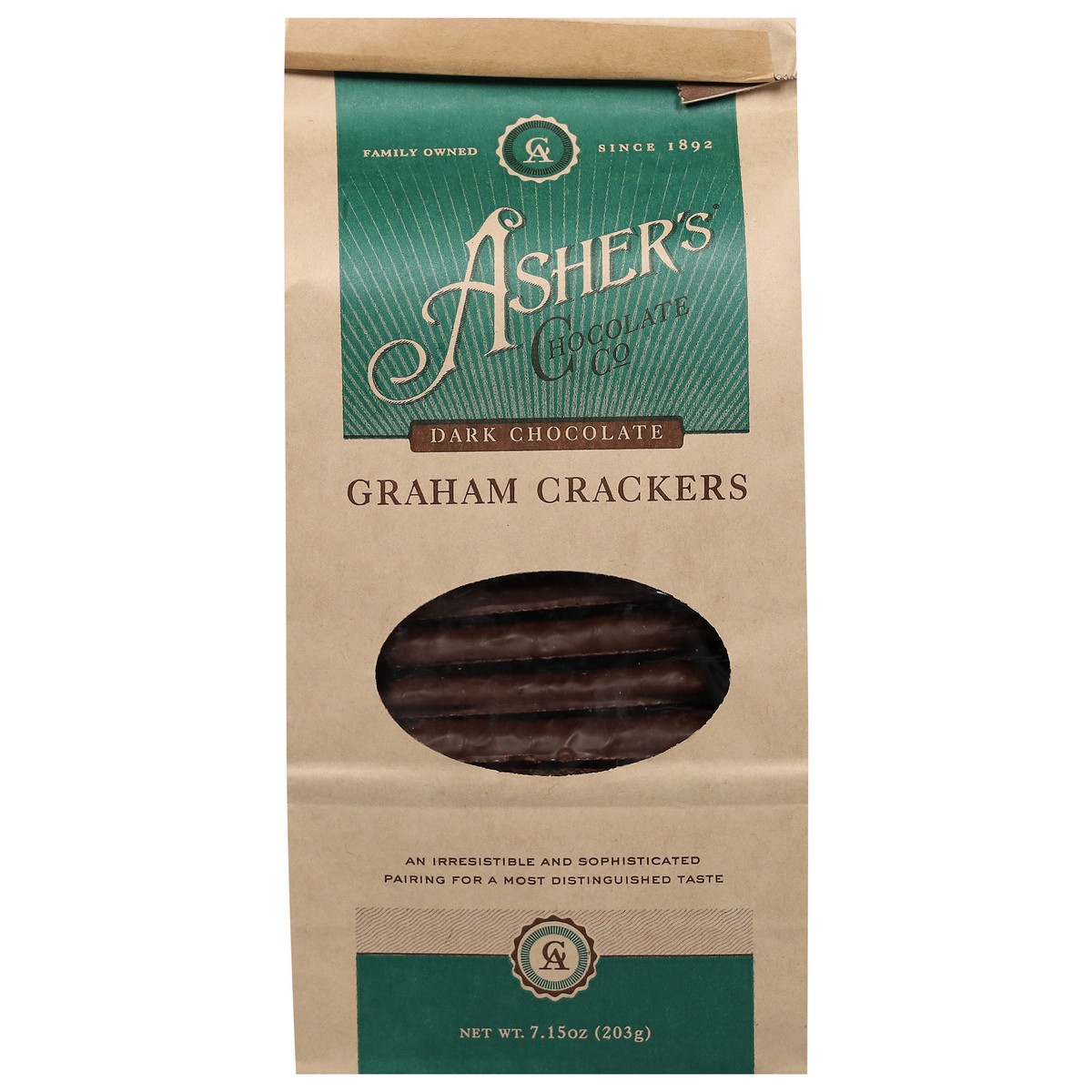 slide 1 of 9, Asher's Dark Chocolate Graham Crackers 7.15 oz, 7.15 oz