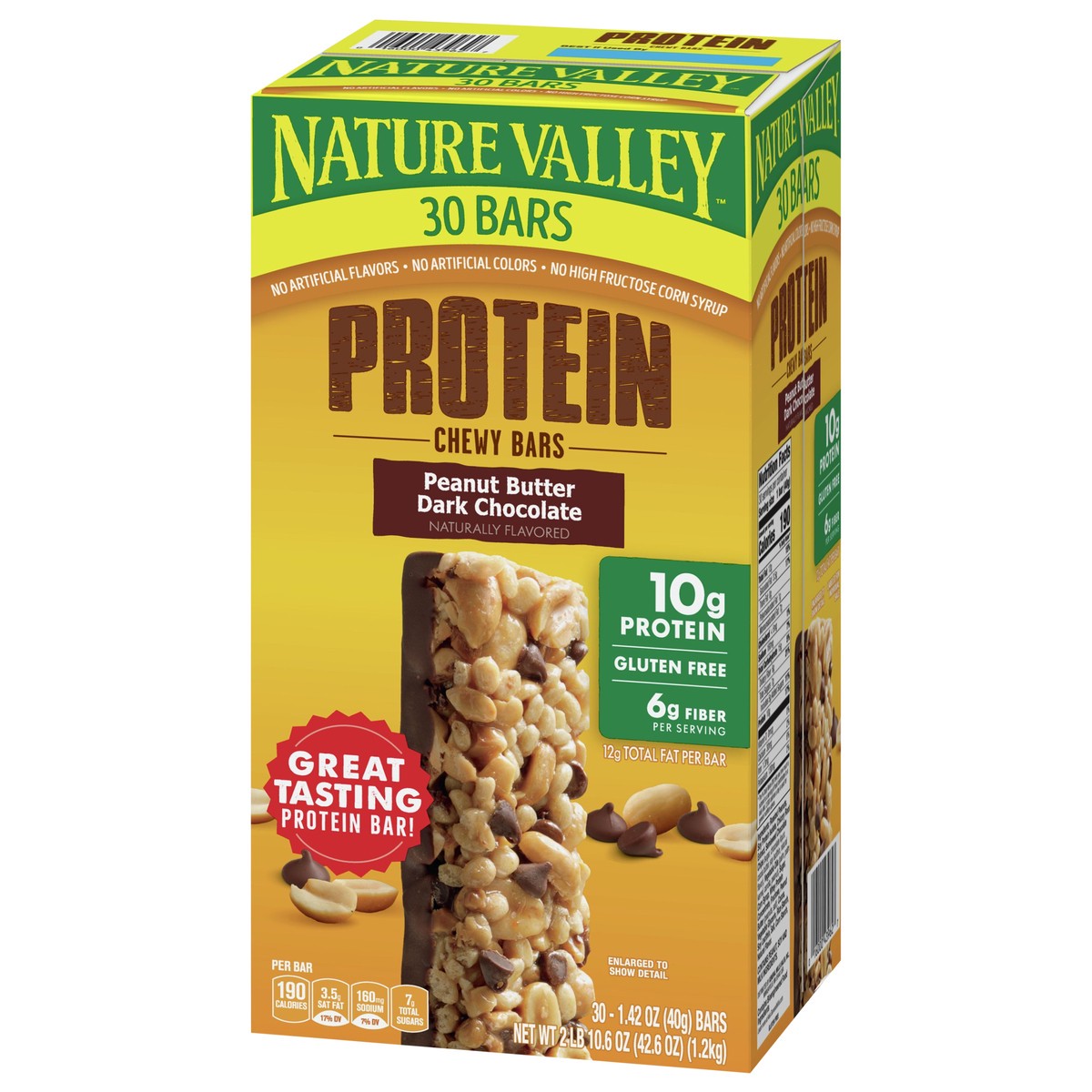 slide 6 of 9, Nature Valley Peanut Butter Dark Chocolate Protein Chewy Bars 30 ea, 30 ct