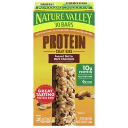 Nature Valley Chewy Protein Granola Bars, Peanut Butter Dark Chocolate, 30 Bars, 42.6 OZ