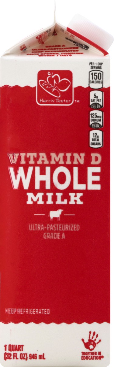 slide 6 of 10, Harris Teeter Milk - Whole, 1 qt