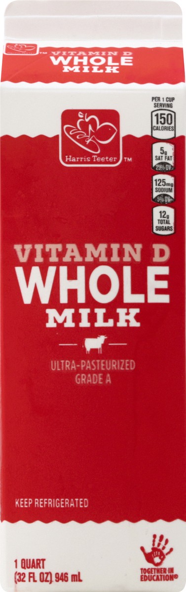 slide 5 of 10, Harris Teeter Milk - Whole, 1 qt