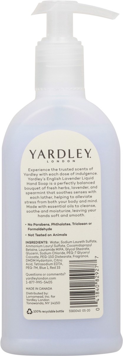 slide 8 of 10, Yardley Hand Soap, Luxurious, English Lavender 8.4 Fl Oz, 8.4 oz