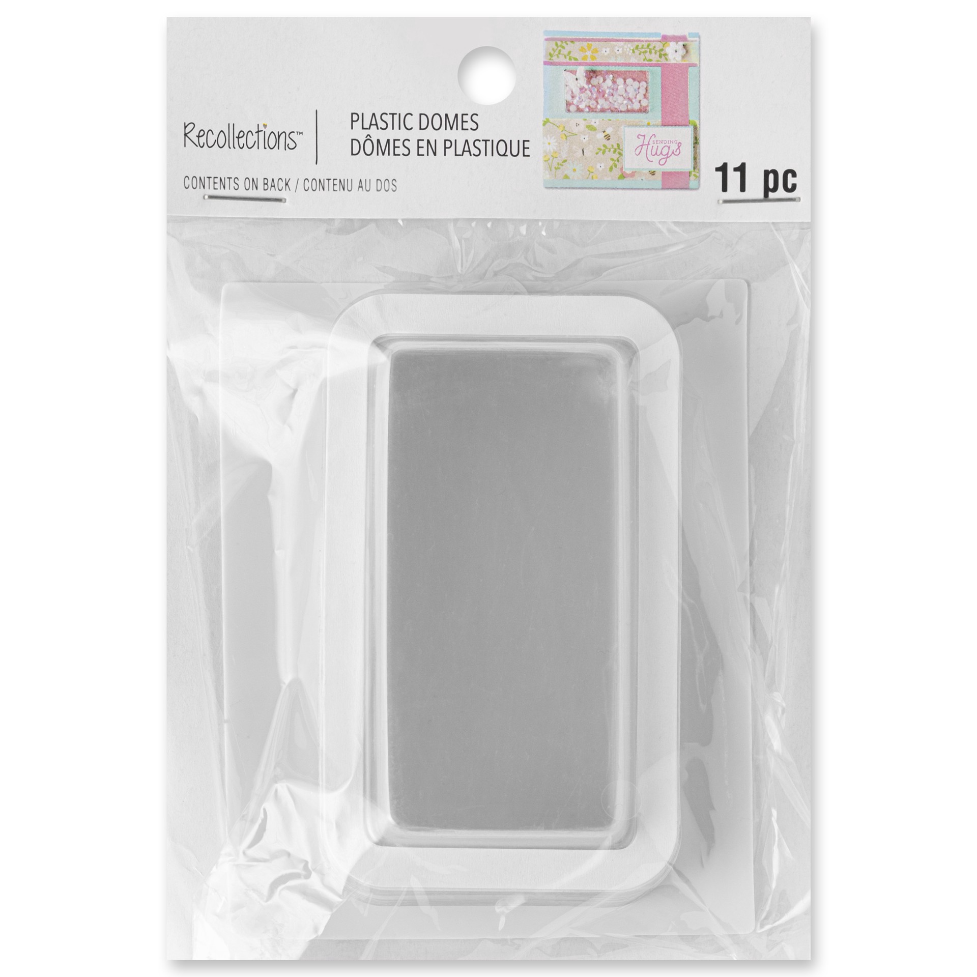 slide 5 of 6, Rectangle Plastic Domes By Recollections, 3.07 in x 1.57 in x 0.27 in